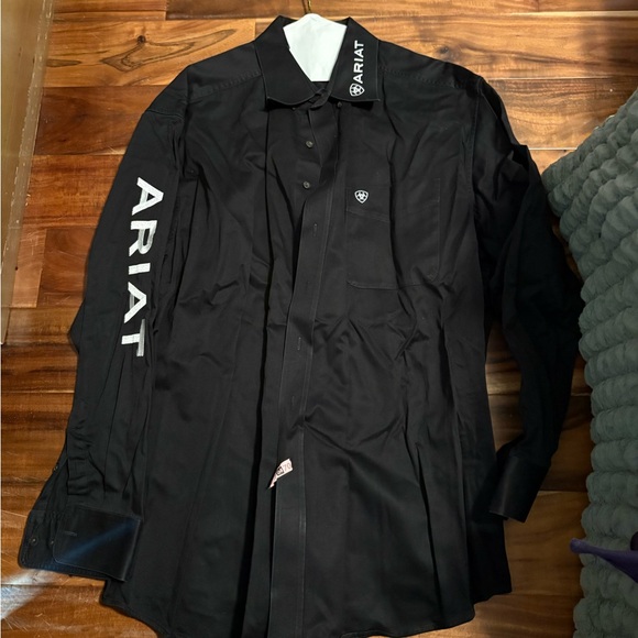 Ariat Other - Ariat Black Logo Sleeve Button Down Shirt XXL Western Workwear Rodeo